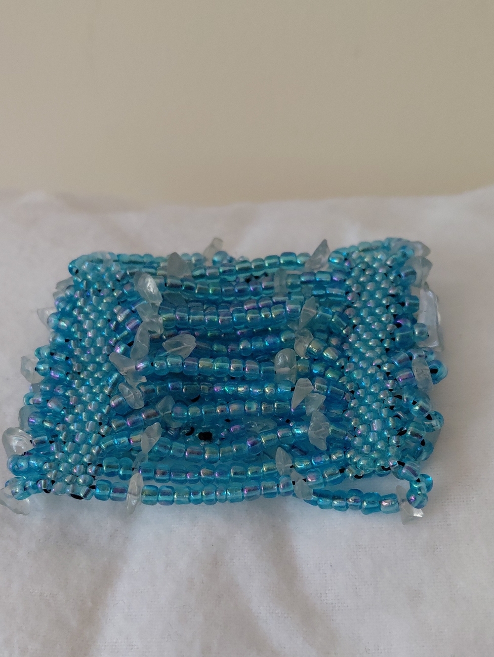 Blue Beaded Stretch Bracelet